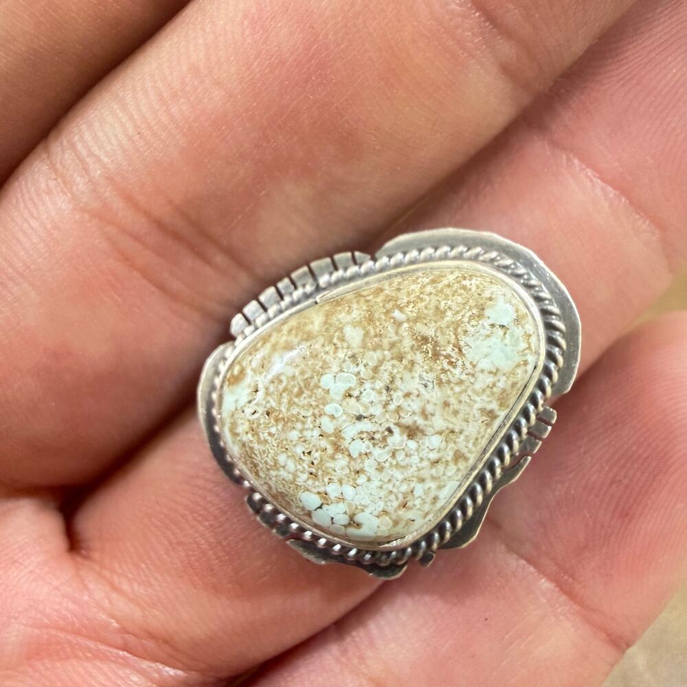 Dry Creek Turquoise & Sterling Silver Ring Size 8 Native American